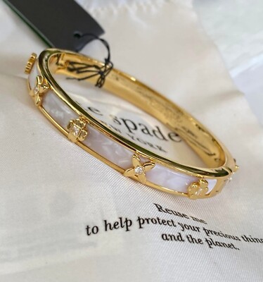 Signierter Kate Spade New York Heritage Bloom Armreif mit Scharnier Gold 135 £