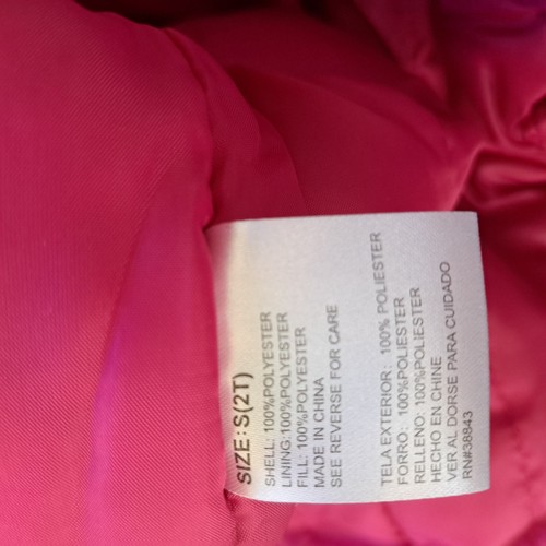 Toddler Girls Dark Pink Fuchsia Snow Bibs Ski Pants w/ Zipper 2T - Picture 4 of 4