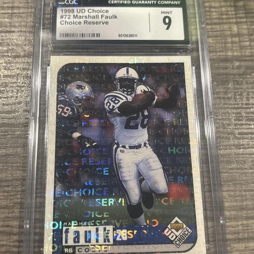 1998 UD Choice Reserve Marshall Faulk #72 CGC 9 HOF
