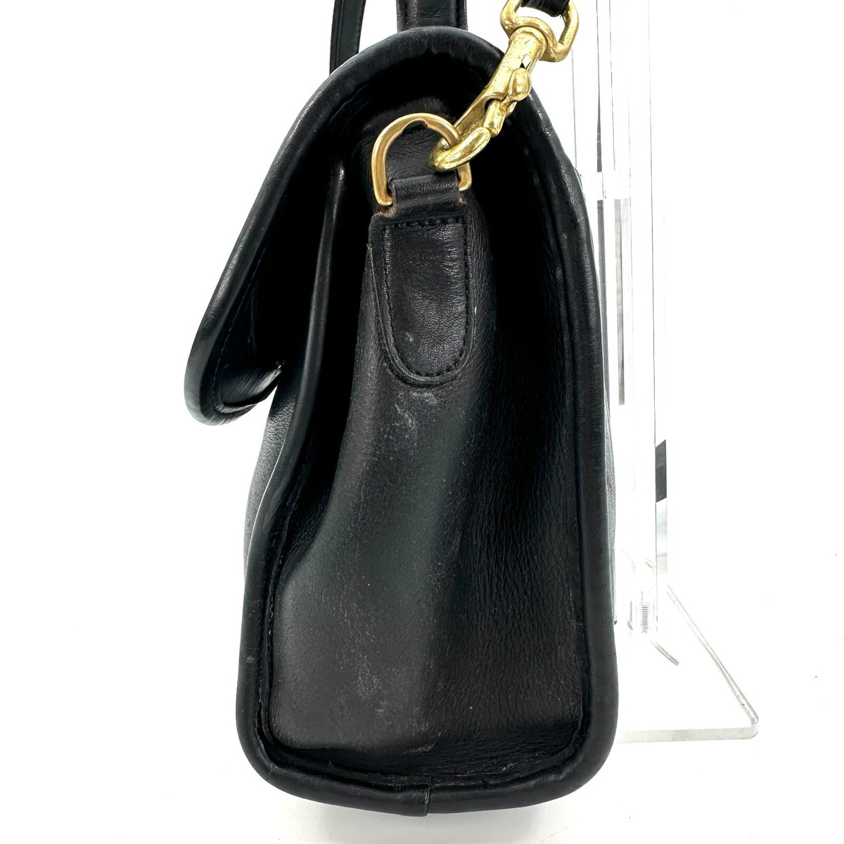 Vintage COACH 9977 MANOR Black Top Handle SATCHEL BAG Turn Lock