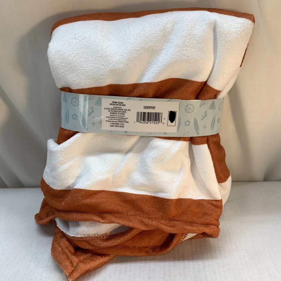 Toalla envolvente para niños Horizon Group, 43”x22” naranja y blanco Foto 3 de 3