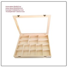 bacheca legno 16 posti vetrinetta portagioie porta bustine te espositore grande