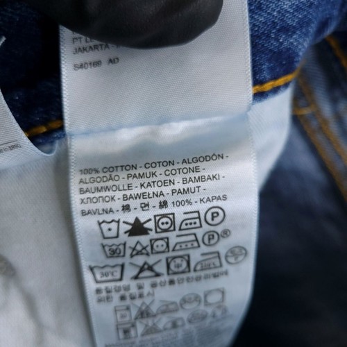 Levis 505 Jeans Mens 34X36 Tall Blue Denim Medium Wash Casual Workwear Pants - Picture 9 of 15