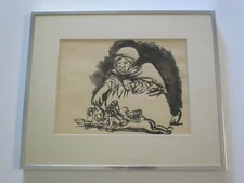 ARNOLD SCHIFRIN MID CENTURY PAINTING MEXICAN PORTRAIT EXPRESSIONIST MODERNIST