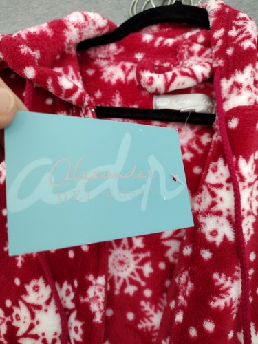 Alexander Del Rossa Women's Fleece One Piece One Zee Pajamas Footed Red/White S - 第 8/24 張圖片