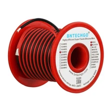 BNTECHGO 18 Gauge Silicone Wire Spool Red 50ft and Black 50ft 2 Separate Wire...
