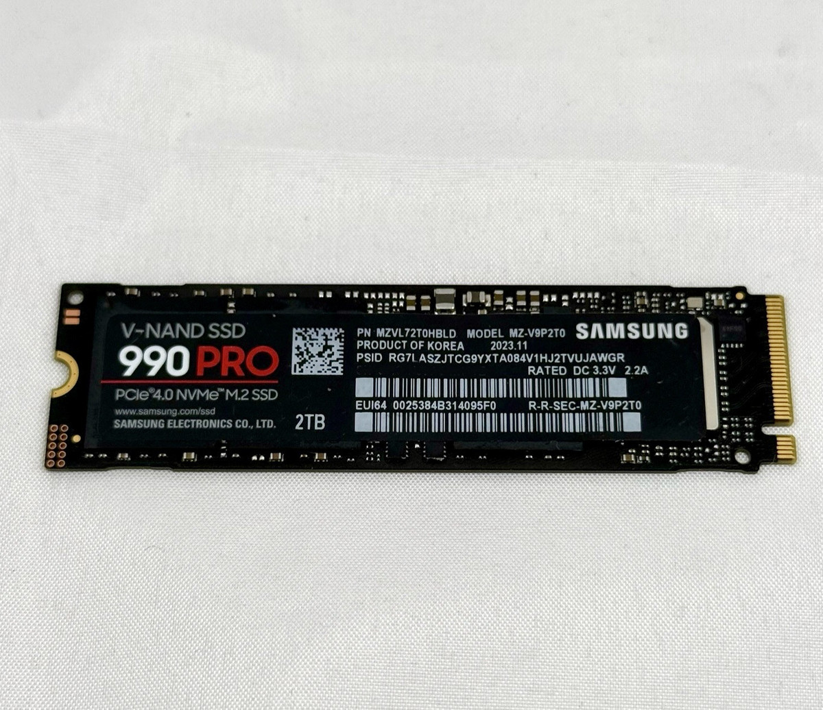11 days used 2tb SAMSUNG 990 PRO SSD NVMe M.2 PCIe Gen4, M.2 11 days used 2tb SAMSUNG 990 PRO SSD NVMe M.2 PCIe Gen4, M.2