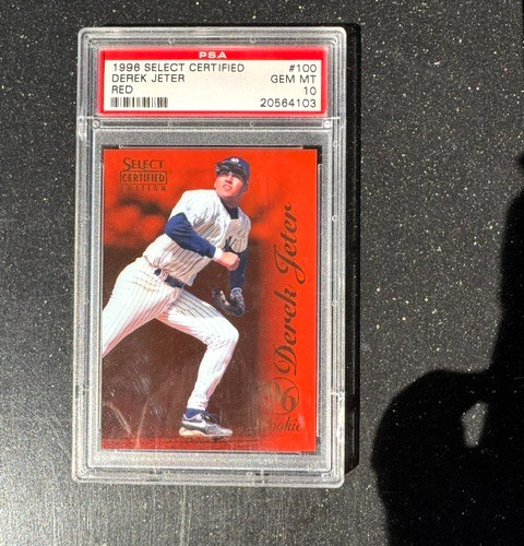 1996 SELECT CERTIFIED   DEREK JETER   RED   ROOKIE   #100  PSA 10