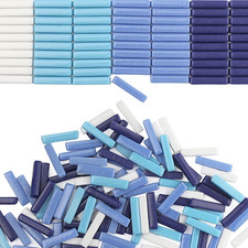 Mosaic Tiles for Crafts Bulk, 200g Blue Colors Glass Pieces, Strips Shapes for D