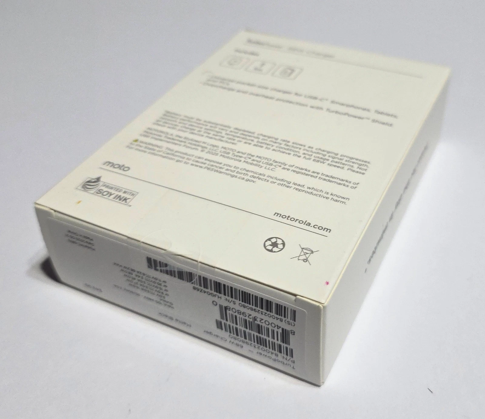 NEW Original Matte Black Motorola TurboPower 68W USB-C Wall Charger in Retail Pk - product detail image 7