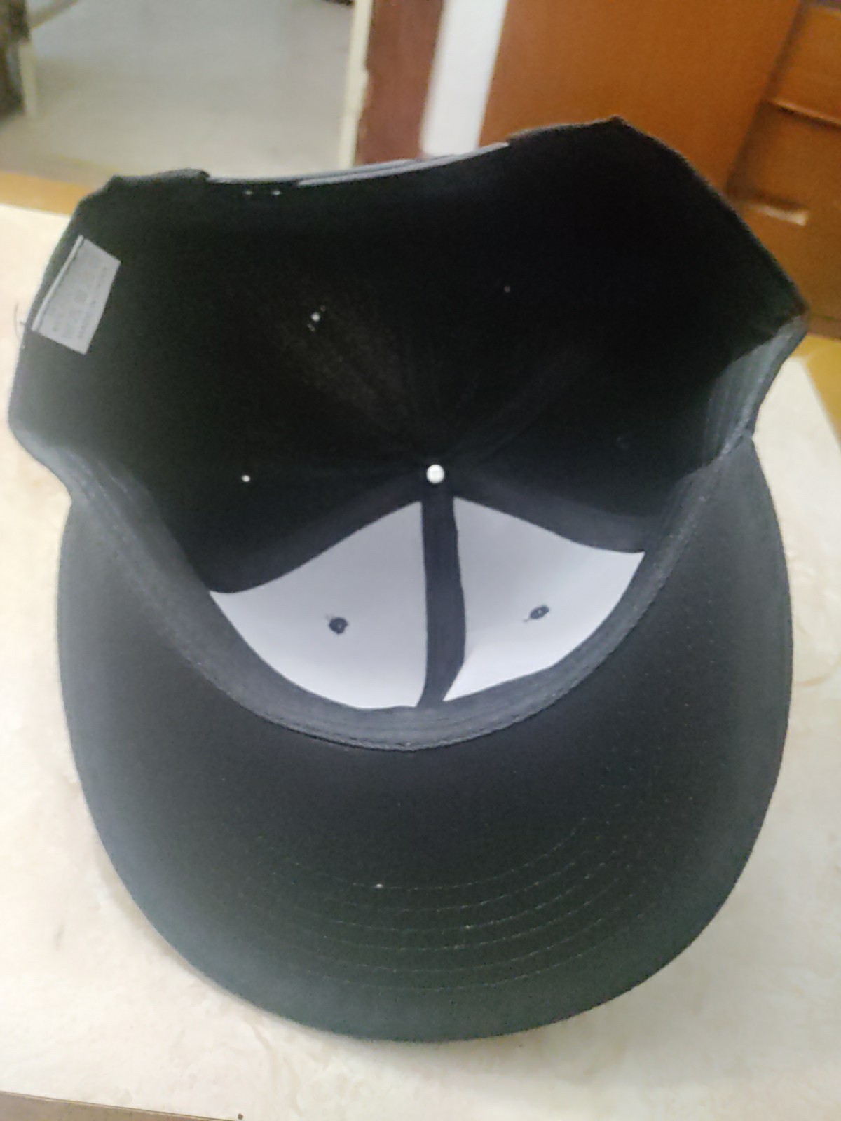 Men's solid Black, blank, flat-bill baseball cap - image 2