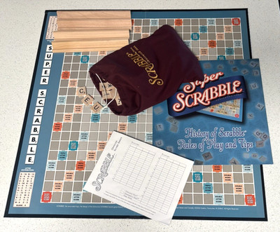 Super Scrabble Board Game by Hasbro - 2004 - 100% Complete GC
