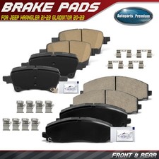 8x Front & Rear Brake Pads for Jeep JL Wrangler 2021-2023 JT Gladiator 2020-2023