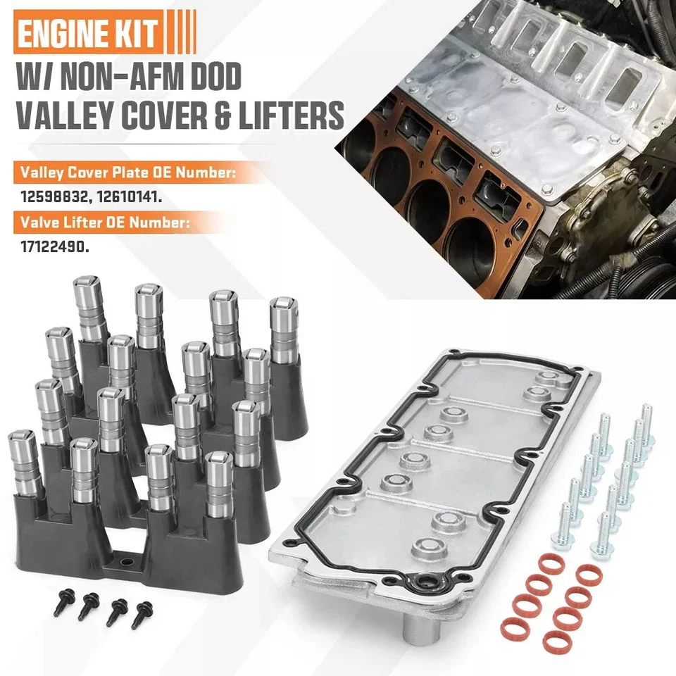 Kit de elevadores NO AFM DOD y cubierta Valley para 05-20 Chevy GMC LS 6,0 L 6,2 L L L86 L94 Foto 4 de 4