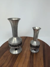 Pair Of NORWEGIAN SELANDIA PEWTER 10"And 7.25" DESIGN NORWAY  Two Designs 