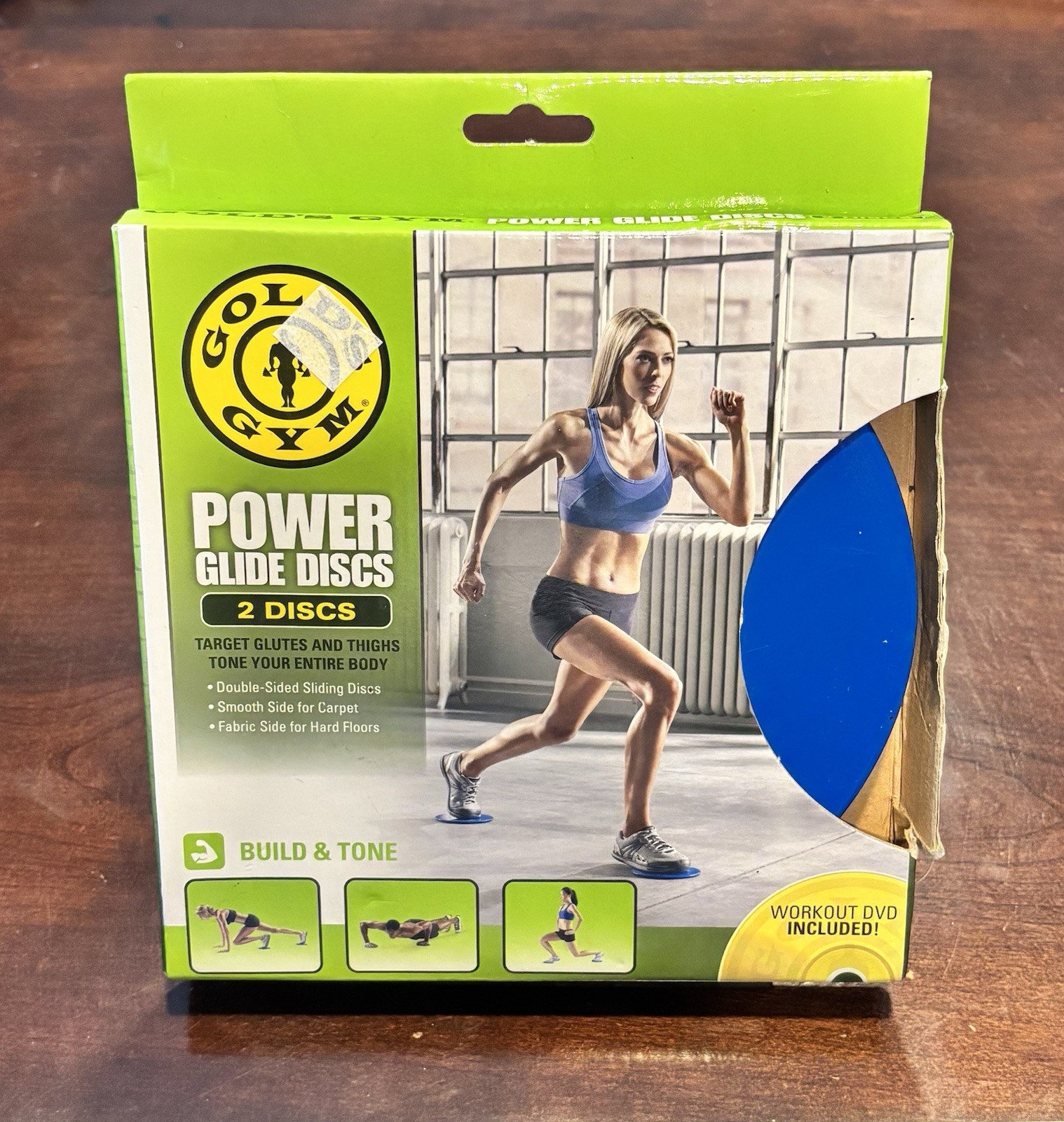 Gold's Gym Power Glides Discs Target Glutes Thighs Tone All Your Body New
