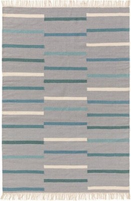benuta Kelim ZAYN Teppich 200 x 300 cm Wolle Grau Blau Grün Neu