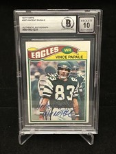 1977 Topps VINCE PAPALE Signed EAGLES Rookie Card Beckett 10 Auto BAS RC