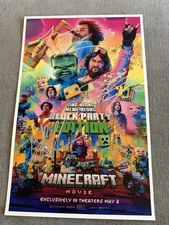 Hand Signed Minecraft Poster 11x17 – Jack Black,  Momoa, Brooks – w/COA