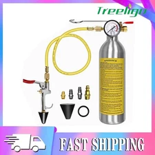 AC Flush Kit, Air Conditioner System Flush Canister Kit with Pressure Gauge