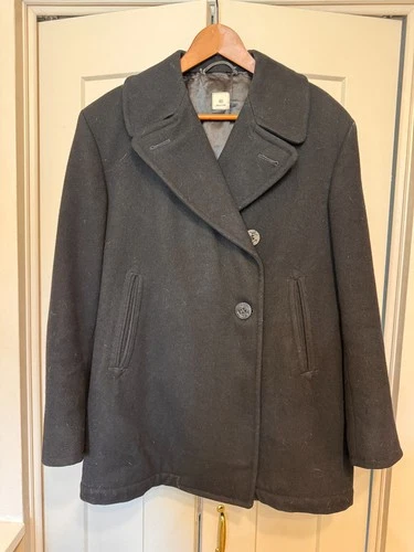 Black Wool Pea Coat Size 40S - product listing photo