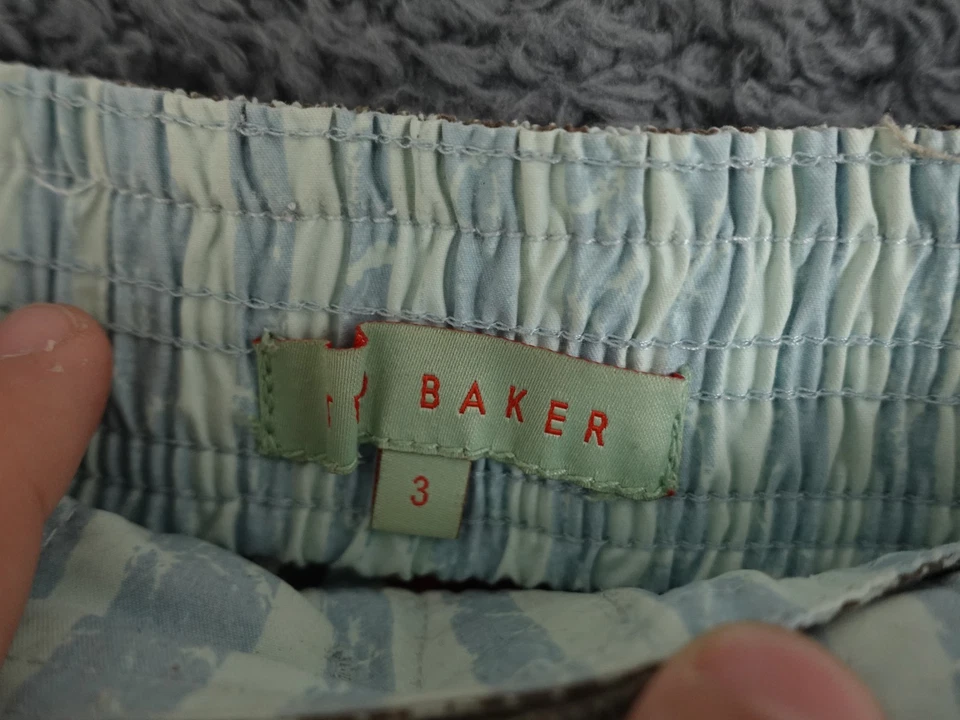 Ted Baker Board Shorts Para Hombres 3 Medianos Marrón Azul Natación Bermudas Cordón Foto 3 de 4