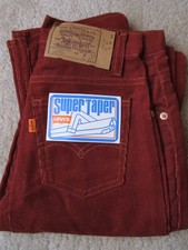 Vintage 70s Levi's Jeans Youth Super Taper Cords waist 26 deadstock