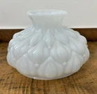 Antique Artichoke Mold Blown Milk Glass Victorian Quilted Puffy Lamp Shade