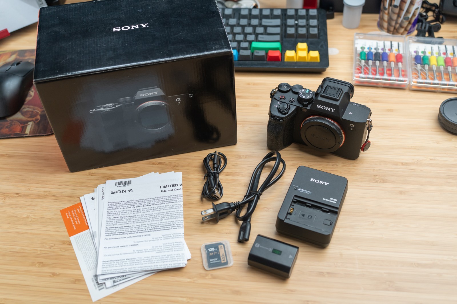 Sony A7 IV Full Frame Mirrorless Camera Body w/Box Charger 128GB SD Card SC:23K