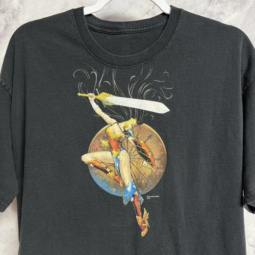 Wonder Woman Graphitti T Shirt Mens Large 21.5x27 Black Comic Book 2012