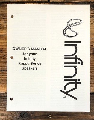 Inifnity Kappa Series  Speakers Owners / User Manual *Original*