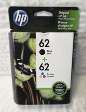 Genuine HP 62 Black Tri-Color N9H64FN Ink Cartridges - 2 Pack Expired FEB 2020