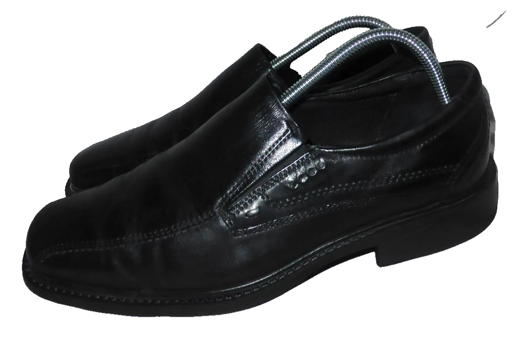 ECCO SCARPE MOCASSINO SLIP ON UOMO PELLE NERA TAGLIA UK 7 EU 41 US 8 OTTIME CONDIZIONI