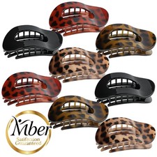 Mber 8x Flat Hair Clips 4" Hair Claw Clips, Non-Slip Duckbill Hair Clips Large