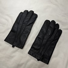 Marks & Spencers M&S mens soft black leather Gloves Thermowarm  LARGE  RRP £25