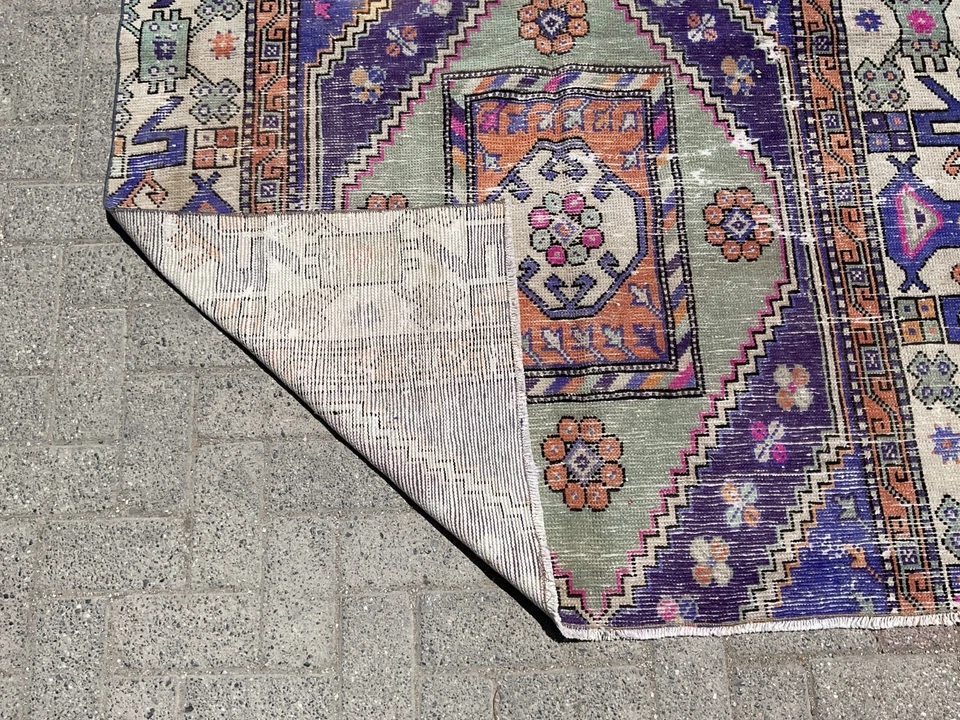 4 x 6 ft Kilim Rug – Boho Area Rug, Small Turkish Accent Rugs for living room - Image 3 of 4