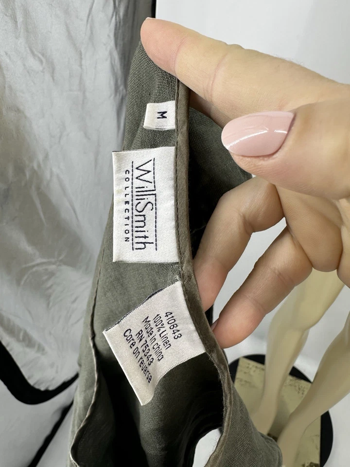 Вилли Смит средний женщин укороченный Майка 100% льняной v-образным вырезом без рукавов ML8 - Изображение 4 из 4