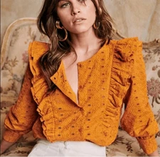 Sezane Boby Blouse in Safran Size 36 (US 4)