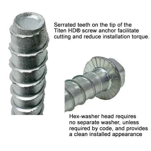 CANTIDAD 10 Anclaje de tornillo de hormigón de alta resistencia Simpson 12" Titen HD THD501200 NUEVO Foto 3 de 4