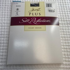Hanes Silk Reflections Plus Control Top Pantyhose Two Plus Barely Black P0016
