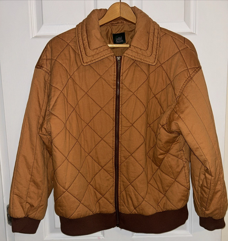 Women Wild Fable Woven Quilted Bomber Jacket Burnt Orange Barn Coat Size Small