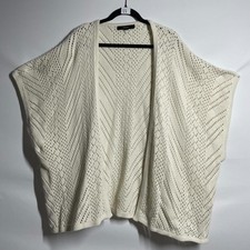 Forever 21 Womens Ivory Open Knit Cozy Drape Open Cardigan Sweater One Size