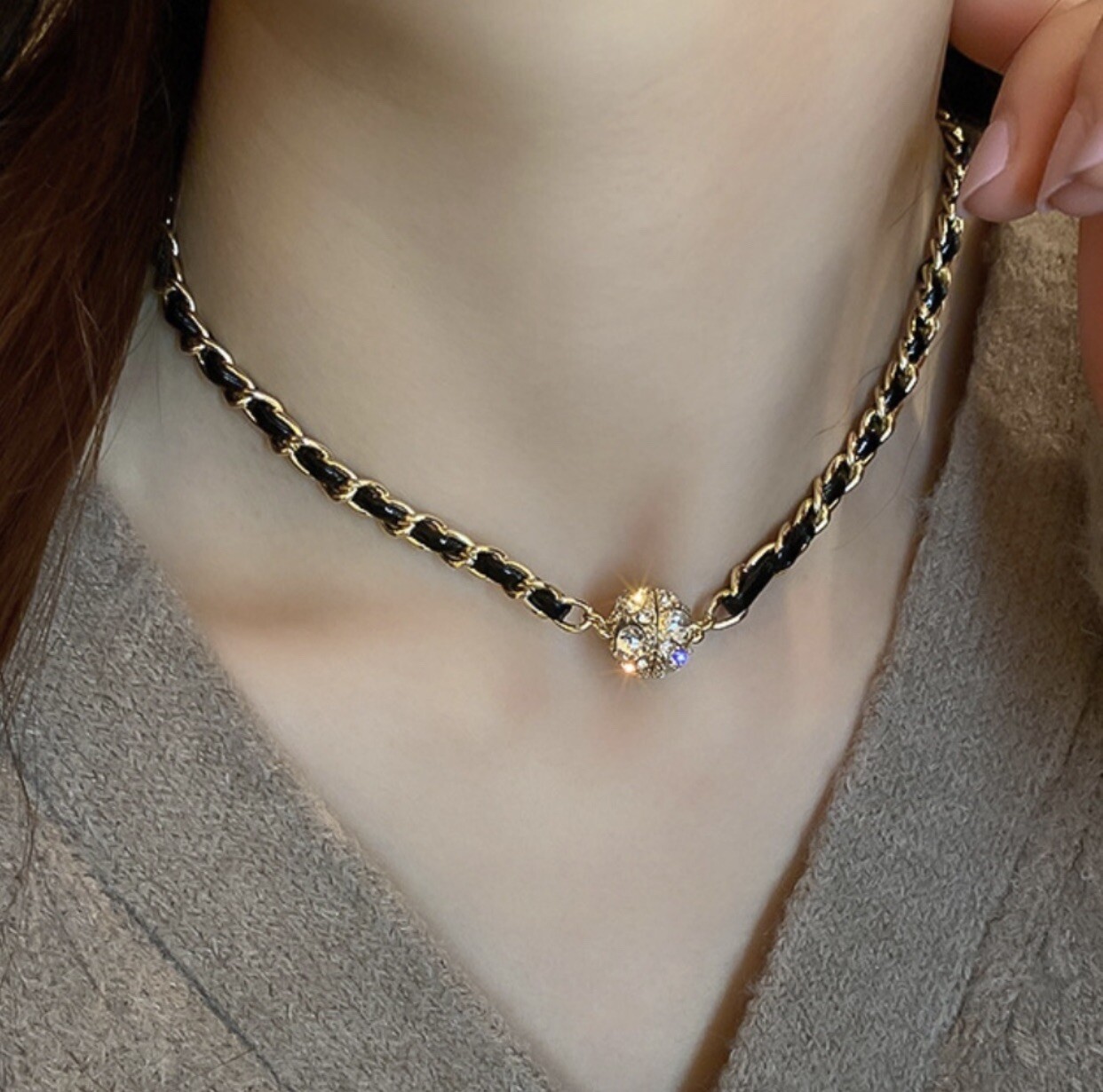 Fashion Leather Chain Choker Collar Necklace Gold Color Fashion Accessories New