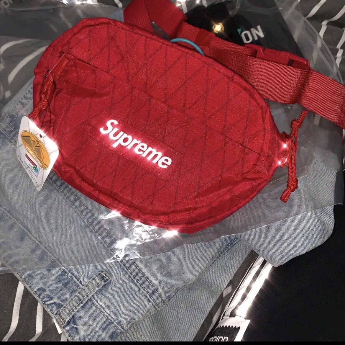 100 Authentic 2018 Supreme Waist Bag Fw18 Red Fanny Pack for sale 