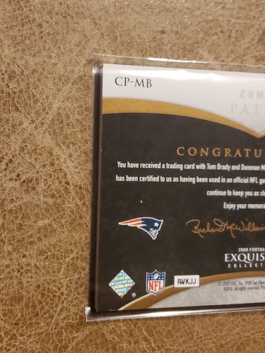 Tom Brady/D.McNabb 2009 cubierta superior exquisito parche de 3 colores SSP/20 - Imagen 4 de 6