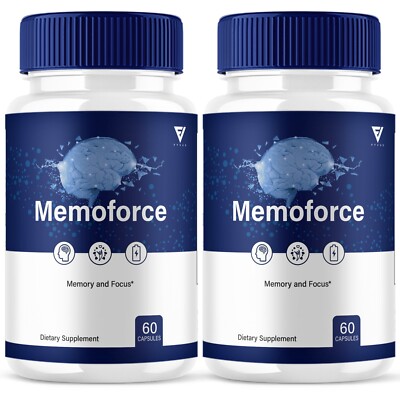 (2 Pack) Memoforce Brain and Memory Support Capsules Memo Force (120 Capsules)