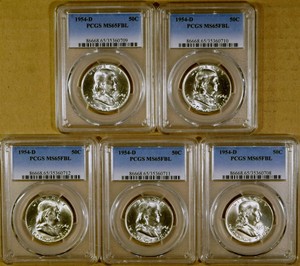 1954-D-PCGS-MS65-FBL-Franklin-Half-Dollar-100-White