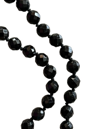 Love Heals Halskette facettiert schwarz Onyx Samen Perle Sterlingsilber Halskette 34"" - Bild 7 von 14