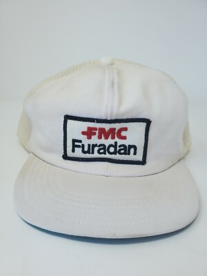 FMC Furadan Pesticide Patch White w/Mesh Snapback Hat Cap USA Made Banned Poison
