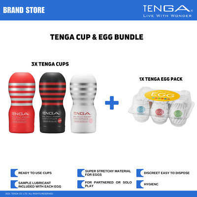 TENGA Disposable Cup & Egg Male Masturbator/Stroker Bundle NWT NIB